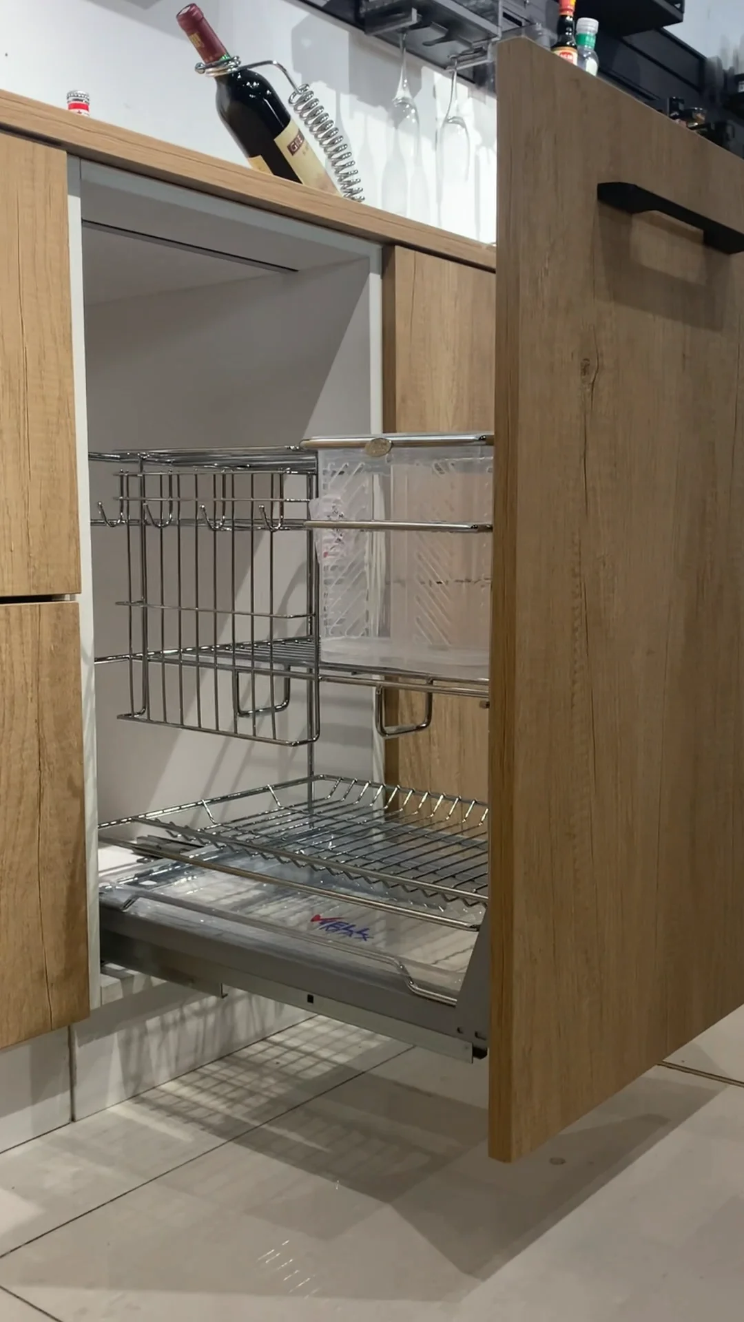 Wellmax Kitchen Storage Pull Out Wire Drawer Basket Cabinet Hardware ...