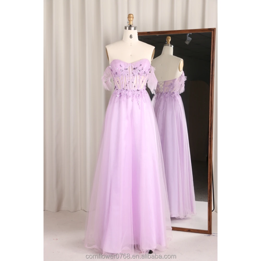 strapless open back dress Berylove Women Purple Mermaid Prom Dress with Slit Spaghetti Strapless Ruched Satin Beaded Corset Formal Dress, Purple / US22W