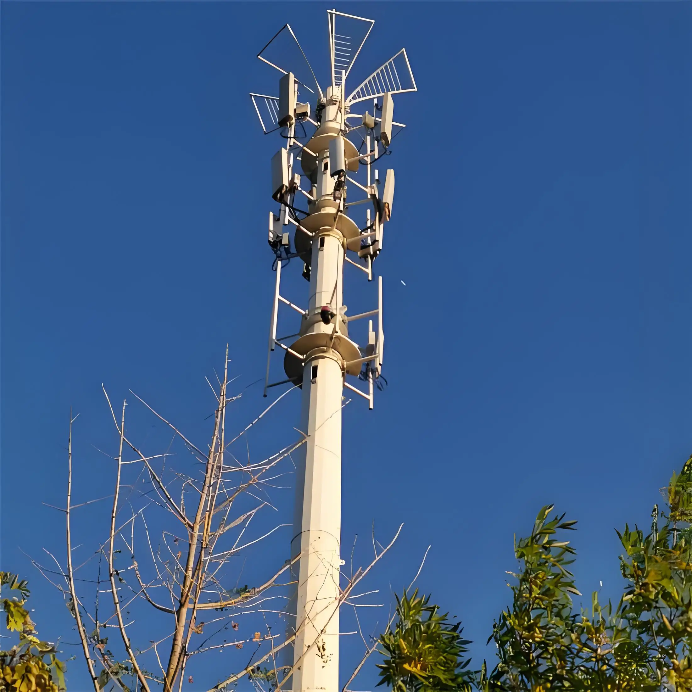 Steel Self-Supporting Monopole Signal Towers for High-Speed Urban Small-Cell Networks Connectivity