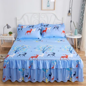 New Arrival  Skirt 100% Polyester  Bed Skirt Decorative Elastic Four Seasons Set of Sheets and Bed Skirt
