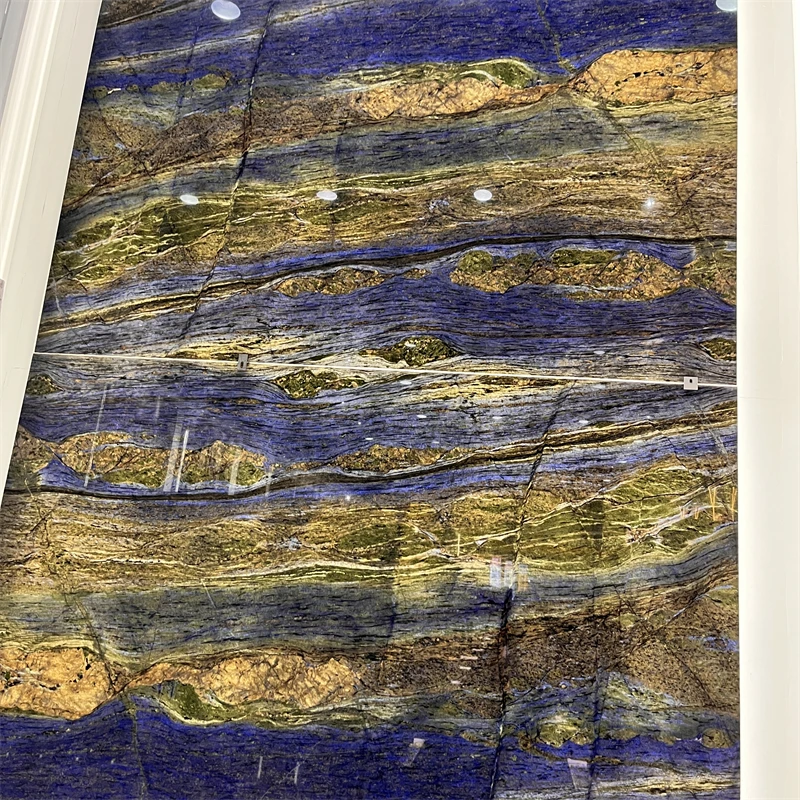 product top quality luxury victoria blue quartzite slab for background wall blue marble countertop-2