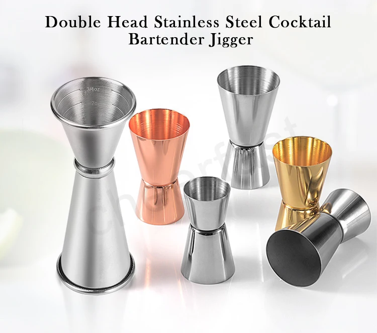 15/30ml 20/40ml Stainless Steel Double Sided Cocktail Liquor Measuring Cup  Bartender Drink Mixer Jigger