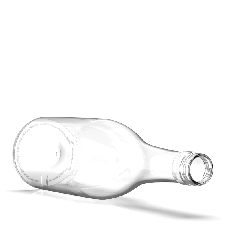 Factory Direct Supply 750ml Empty Oval Transparent Rum Bottle Glass With Screw Cap