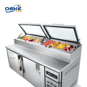 Factory sale pizza sandwich prep table refrigerated commercial Counter top Salad Refrigerator Refrigeration Equipment For Salad