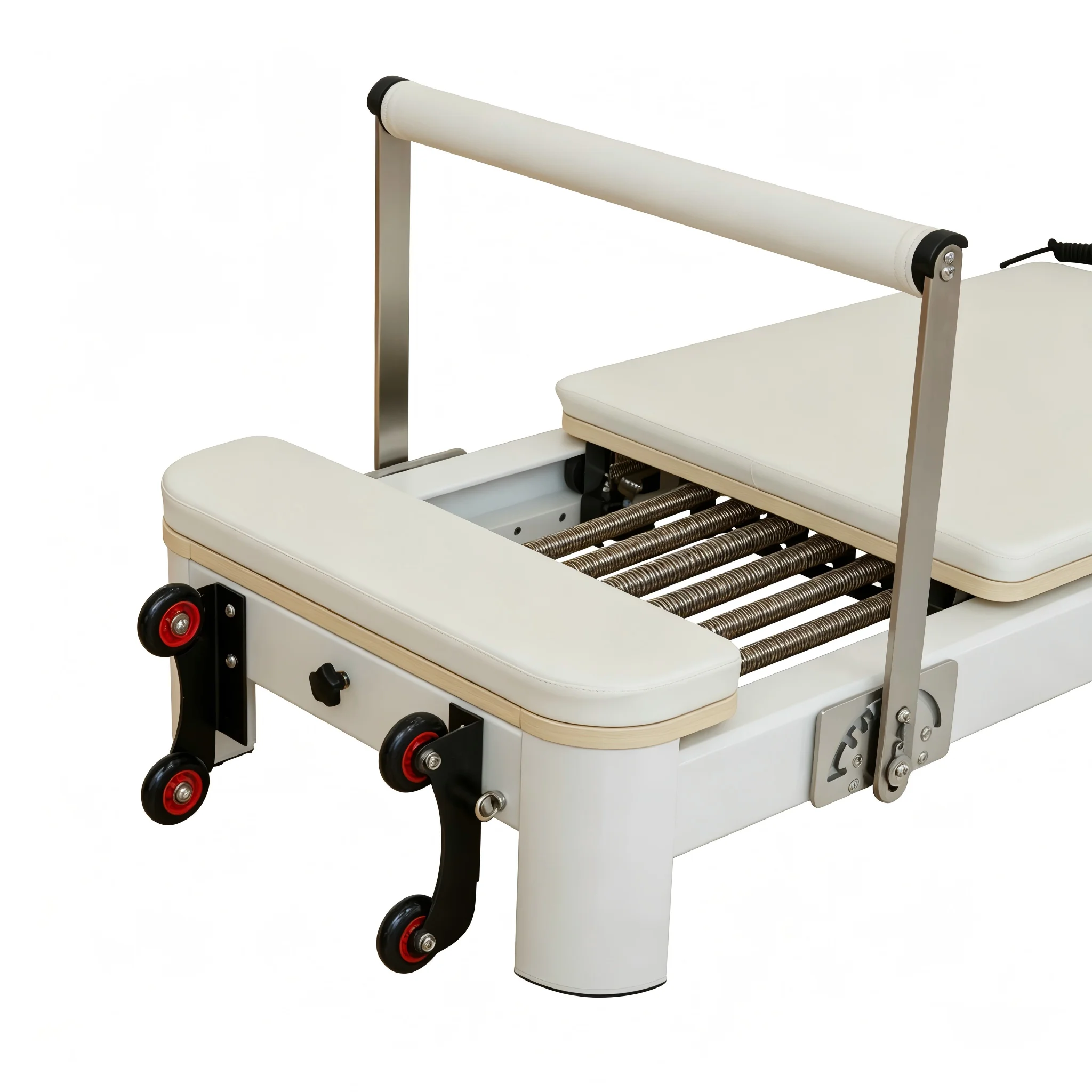 Durable Aluminum Folding Pilates Reformer PU Ultra-Fiber Leather Portable product detail 2