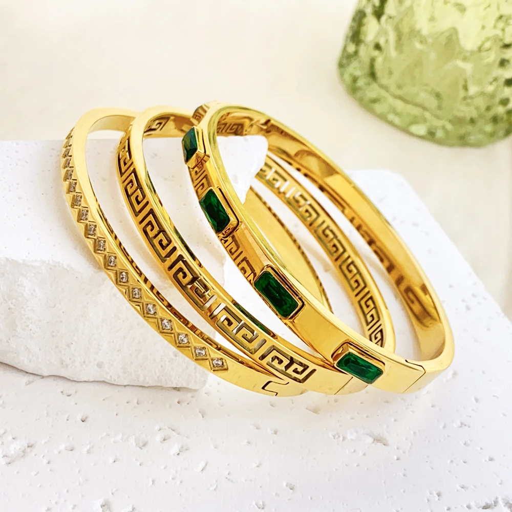 product hot sales 18k gold custom diamond stainless steel fashion bracelet fashion jewelry for women and girls-6