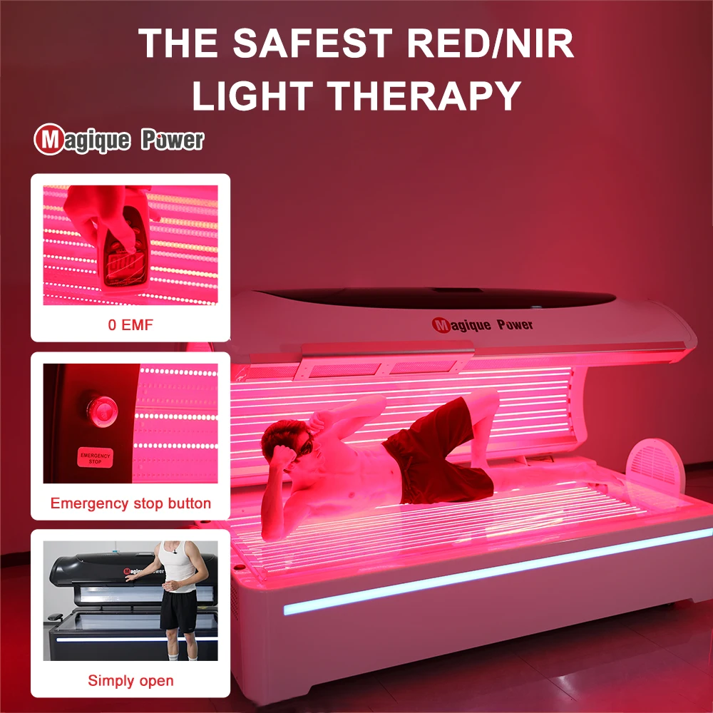 Magique Power Red Light Skin Heating Machine Full Body Phototherapy Infrared Led Red Light Therapy Bed for Gym Center