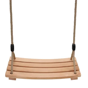 EDULAND Children and Adult Indoor/Outdoor Wood Tree Swing Seat Stylish Outdoor Play Toy Swing Set