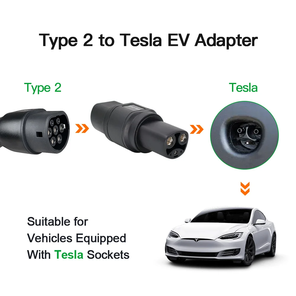 Adaptateur de câble de charge AOTAI pour véhicule électrique, convertisseur Type 2 vers NACS, pour stations de charge, compatible avec Model Y/S/3