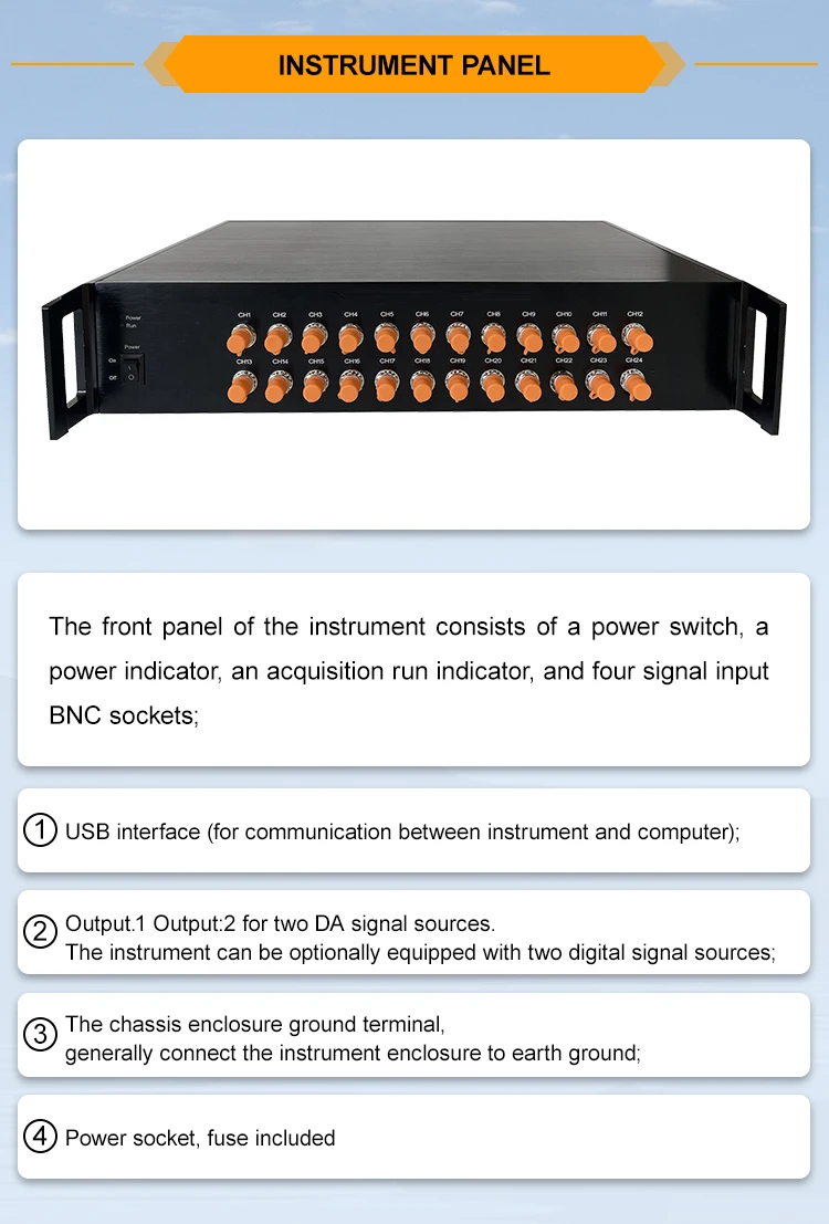 JSD1824A2 Dynamic Signal Analyzer Voltage IEPE Data Collector Vibration Amplitude 24 Channels supplier