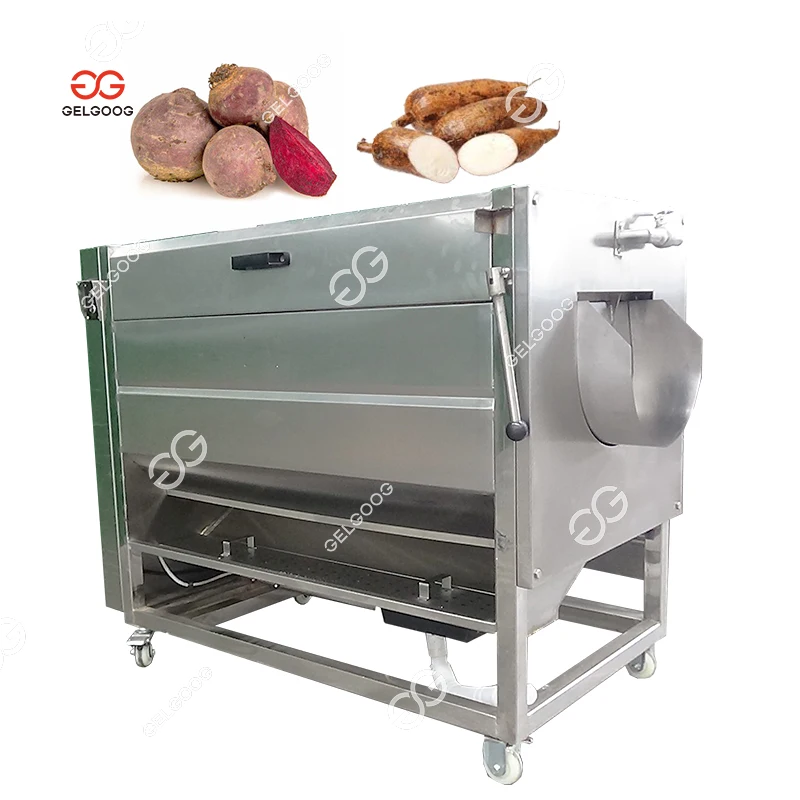 Stainless Steel Automatic Cassava Peeler and Washer Pictures Small Brush Potato Cleaning Cassava Peeling Machine