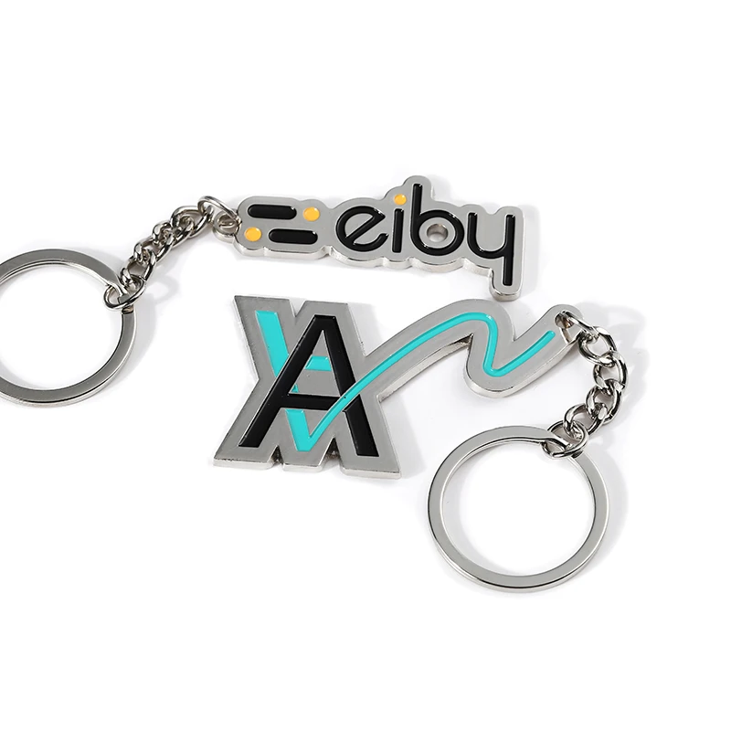 Personalized 2d 3d Zinc Alloy Metal Keyrings Engraved Logo Letter Name ...