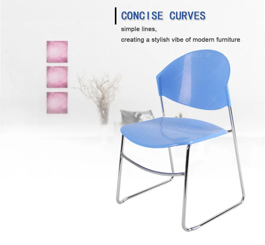 Stackable Leisure Chair metal sled frame Household Kitchen Dining Chair Ergonomic Office Chair For Meeting Conference