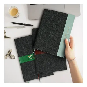 New Design Custom Fabric Seed Paper Notebook Factory Price Felt Diary A4 B5 A5 A6  logo Eco Friendly Journal Meeting Planner