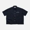 Navy and black plaid
