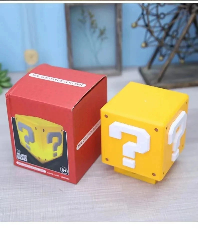 Question Mark Block Night Light Table Square Lamp Speaker 3d Mario Lamp ...