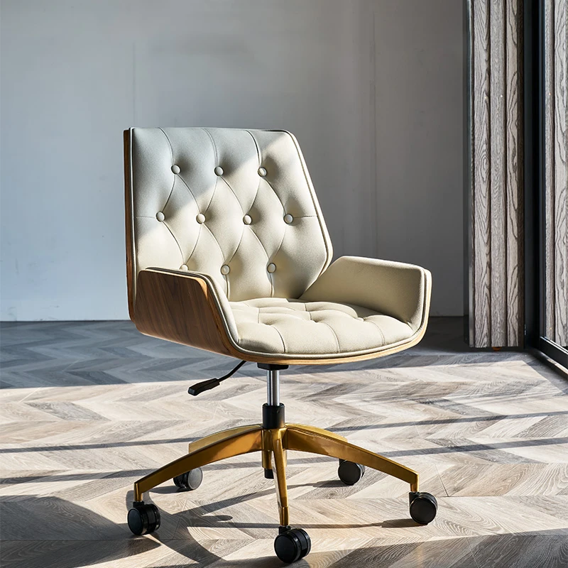 Luxury Brown Office Chair With White And Gold Office Chairs For Lumber