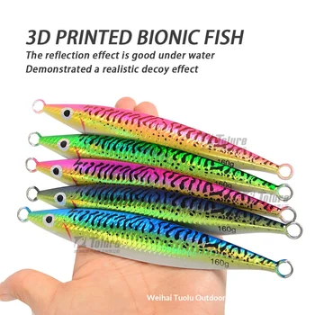 Glow-in-the-Dark 3D-Printed UV Artificial Hard Bait 120g-200g Slow-Rolling Metal Jig Lures for Spanish Mackerel Tuna Bass – Metal Jig – view 5