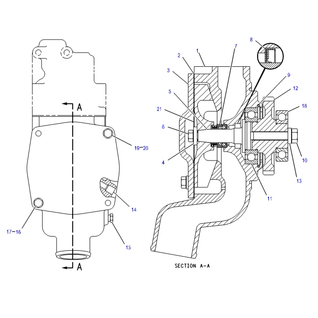 Construction Machinery Engine Water Pump 172-7767 2w8001 For ...