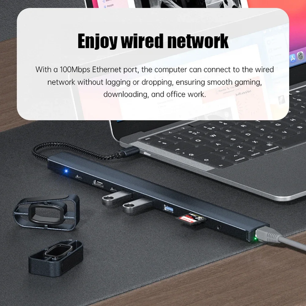 Welcome OEM Order, Factory Whole Selling 10 In 1 Type C Dock Laptop Stand 4k Hdtv Sd Tf Card Reader Usb3.0 Rj45 Ethernet 10 Ports Usb C Hub Docking Station - Buy 10 Port Usb Hub estacion De Acoplamiento 10 En 1 Usb C Multi Port Expander Type C Hub usb C Hub 10 Port