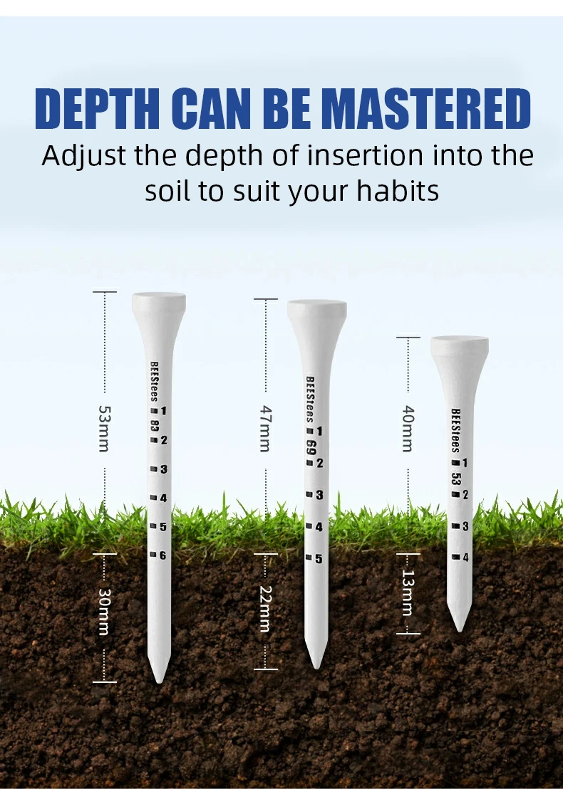 PGM QT029 30pcs one box white golf tees custom logo wood golf tee with ...