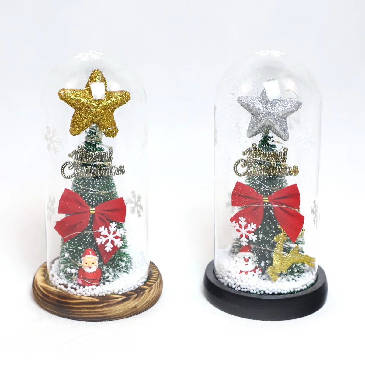 Decoración decorativa Artificial romántica para boda, árbol de Navidad iluminado con campana, cúpula de flores personalizada, adorno de escritorio para el hogar