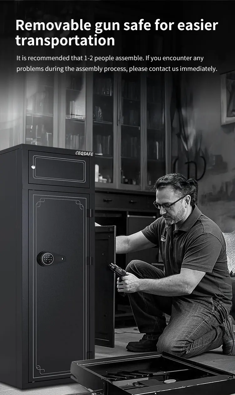 CEQSAFE Gun Safe Electronic Combination Lock with Key Big Size As Furniture Gun Safe Box for Home/Office Usage factory