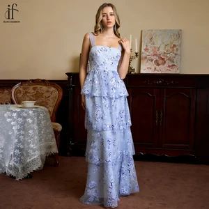 2026 European American Style Spring Summer Chiffon Floor-Length Dress Casual Contrasting Design Floral Dress