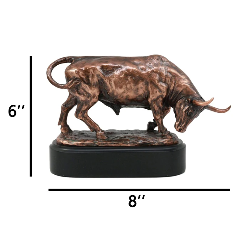 product custom electroplated bronze gold resin animal statue sculpture rodeo show awards bull figure trophy with pedestal base-2