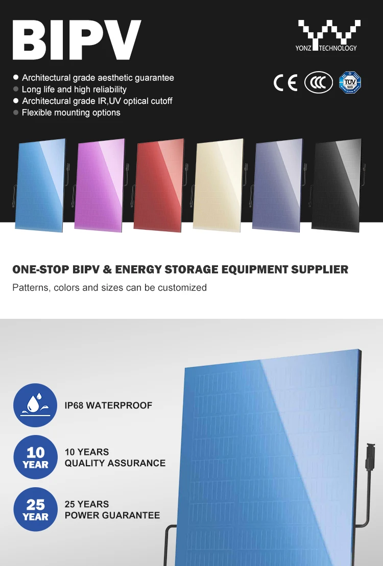 Yonz BIPV Facade Photovoltaic Curtain Wall 265W Tempered Glass Bifacial ...