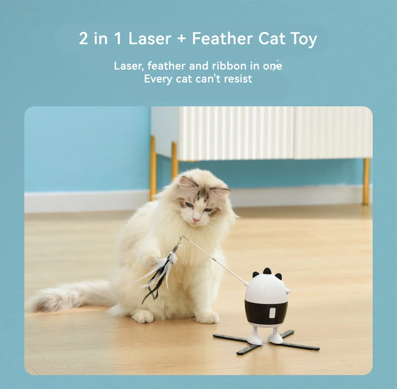 Hot Selling New Intelligent Cat Toy Electric Rotating Laser Cat Stick Pet Supplies factory
