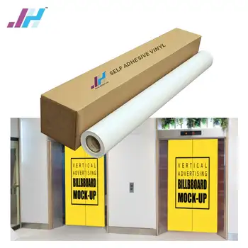Wholesale inkjet digital printing Eco Solvent printable white PVC Self Adhesive Vinyl roll  for promotion and display.
