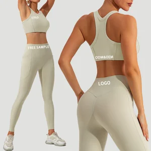 Women's Sports Wear Breathable Mesh Sports Bra Fitness High Waist Pants Yoga Suit Solid Pattern for Running Yoga Gym Sets