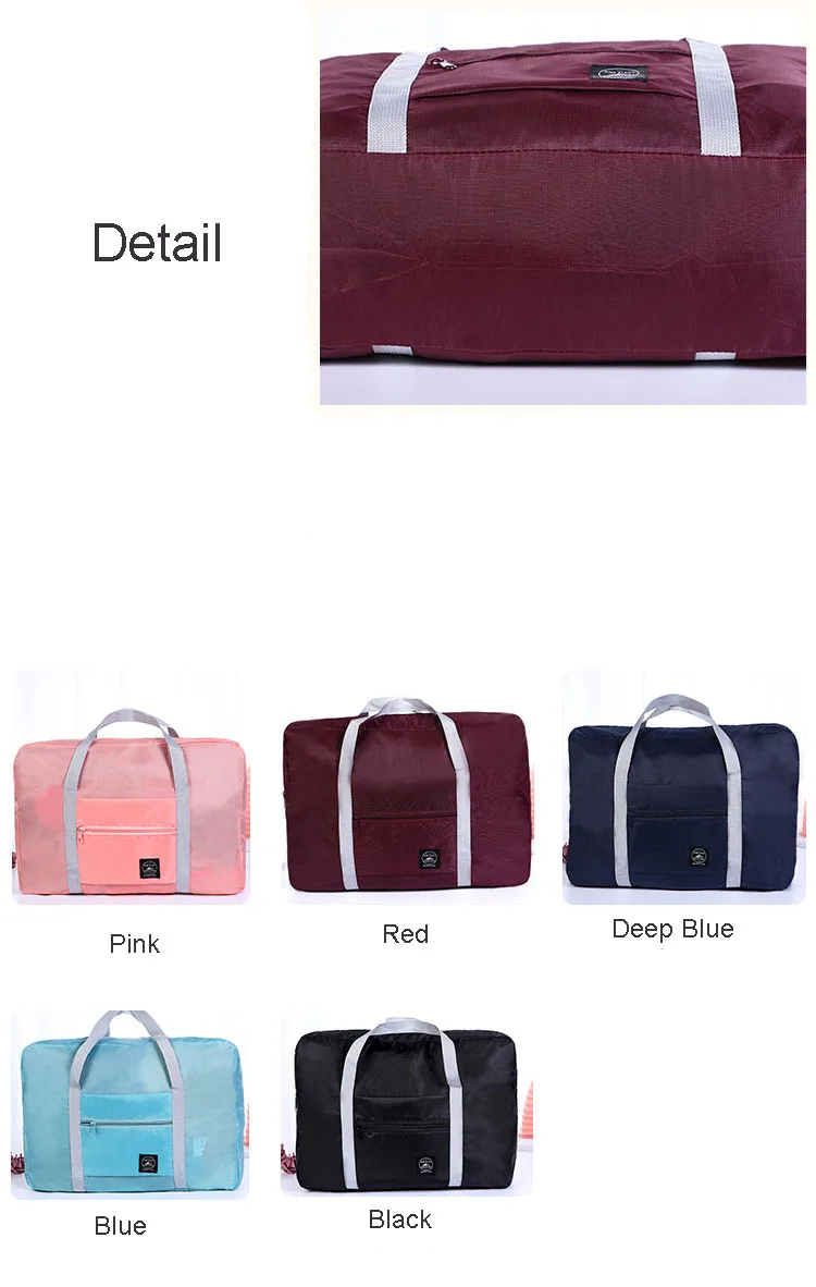 Shoulder Folding Portable Travel Luggage Bags Suitcase Solid Color