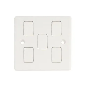BS Standard Bakelite Panel Push Button Good Quality 86*86mm 5 Gang Light 1/2 Way Electrical Wall Switch for Saudi Arabia