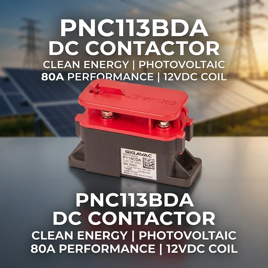 ชิ้นส่วนความแม่นยำสำหรับการตัดการเชื่อมต่อแบตเตอรี่รุ่น PNC113BDA สำหรับ Sensata-Gigavac กระแส 30A, แรงดันไฟฟ้าตรง 12VDC, แรงดันไฟฟ้าตรงสูงสุด 1500VDC แบบปกติปิด (Normally Closed – NC) ใช้กับระบบอินเวอร์เตอร์