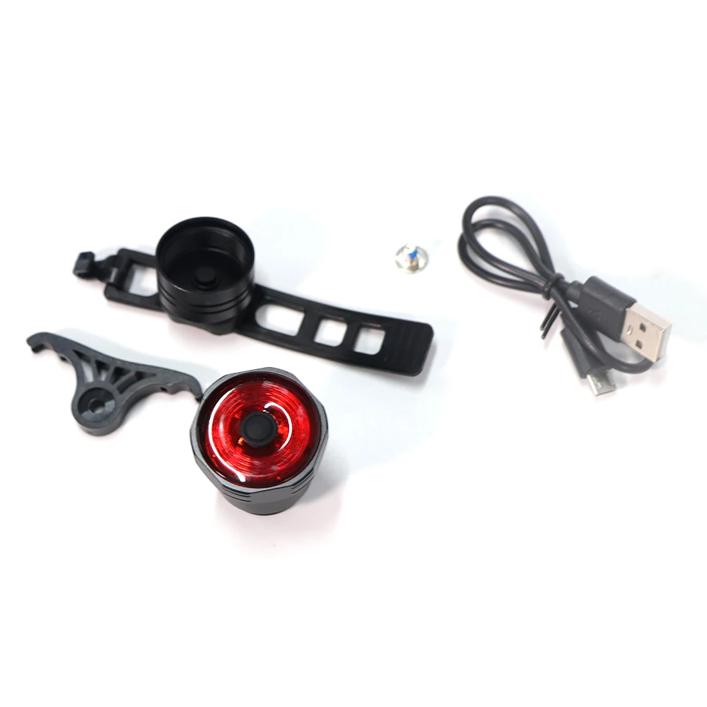 New Image Smart Rear Light Bicycle Tail Light USB Bike Flashlight Lantern Led Lamp Auto Brake Sensing Safety Cycling Taillght