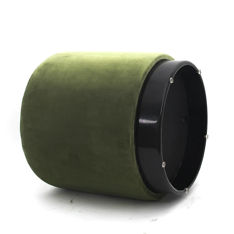 RTS Wedding Use High Quality Fabric Footstool Velvet Tufted Round Seat Colorful Ottoman with Gold Metal Base Stool Pouf