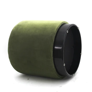 RTS Wedding Use High Quality Fabric Footstool Velvet Tufted Round Seat Colorful Ottoman with Gold Metal Base Stool Pouf
