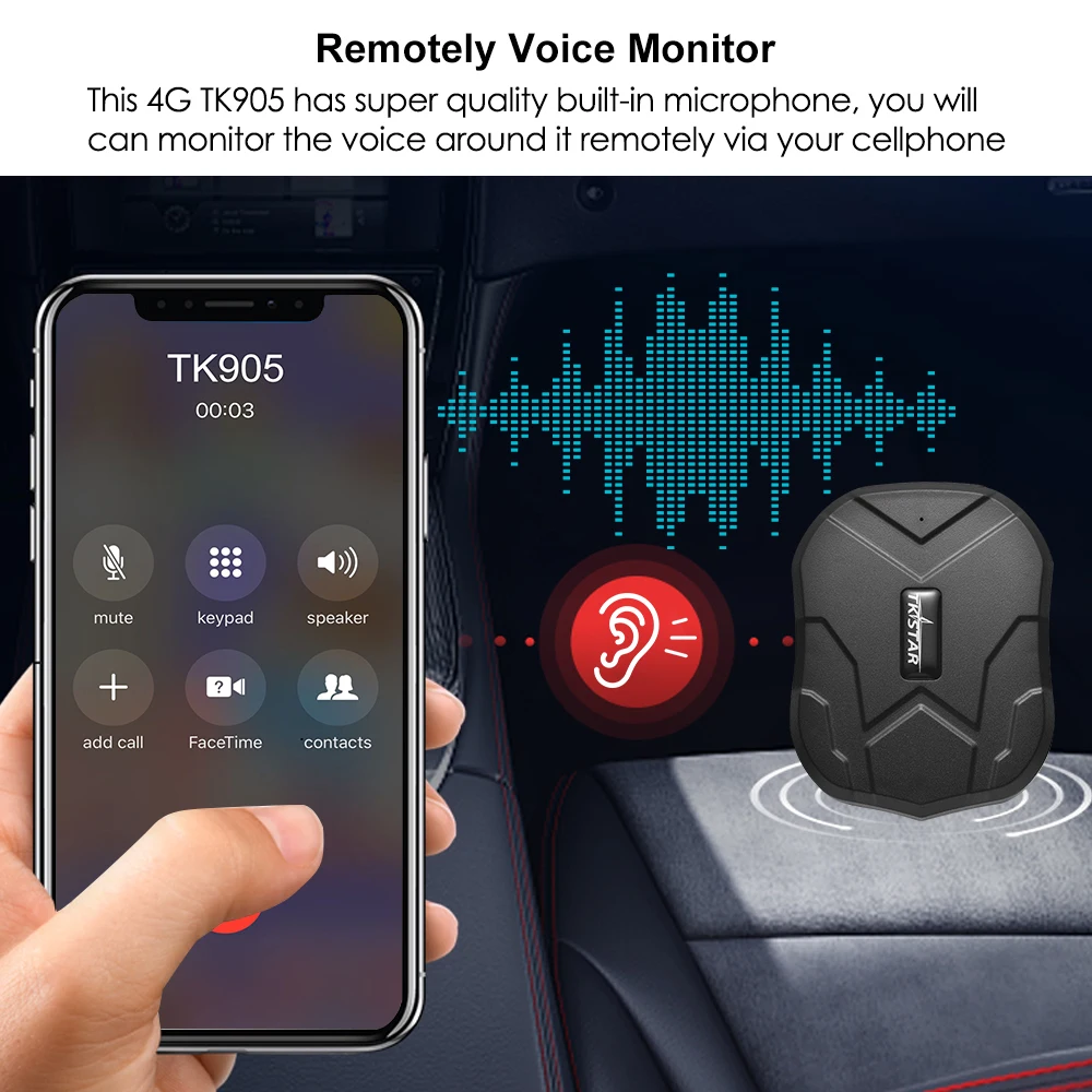 Tkstar Ip65 Dust Waterproof 5000mah Battery 2/3/4g Vehicle Tk905 Gps