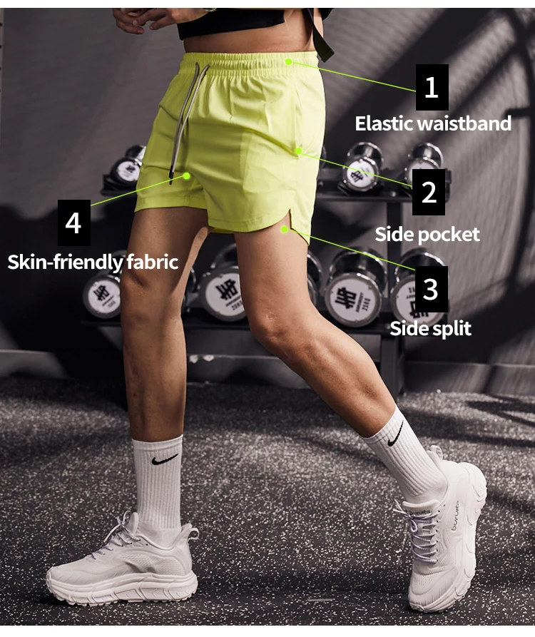 Men Short Shorts With Back Zipper Pocket Sports Shorts Gym Wear Dry Fit