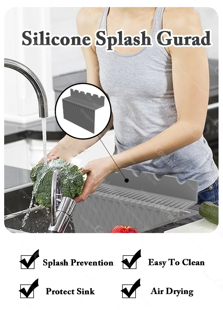 Silicone Sink Splash Guard Water Splash Guard For Kitchen Island And