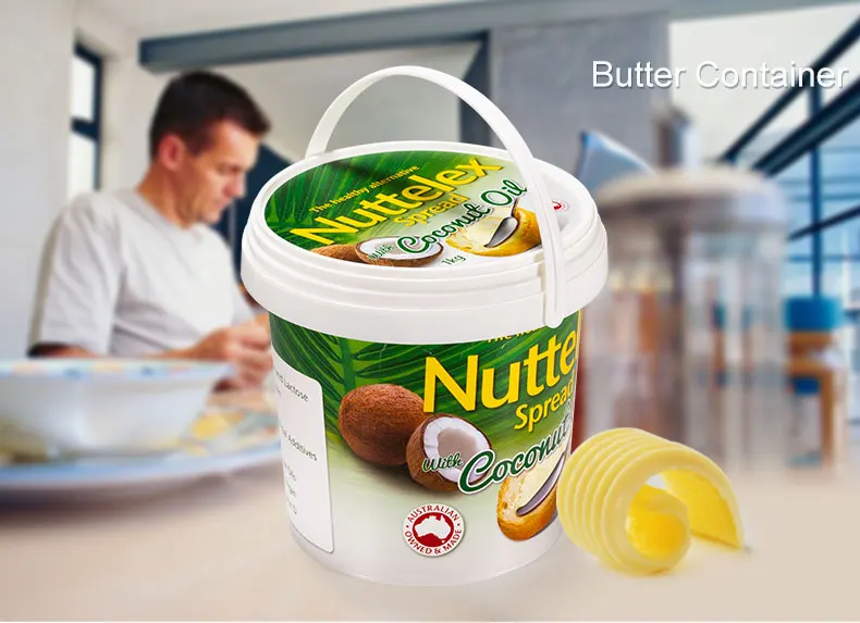 Round 1000ML Plastic Butter Spread Container with Handle| Alibaba.com