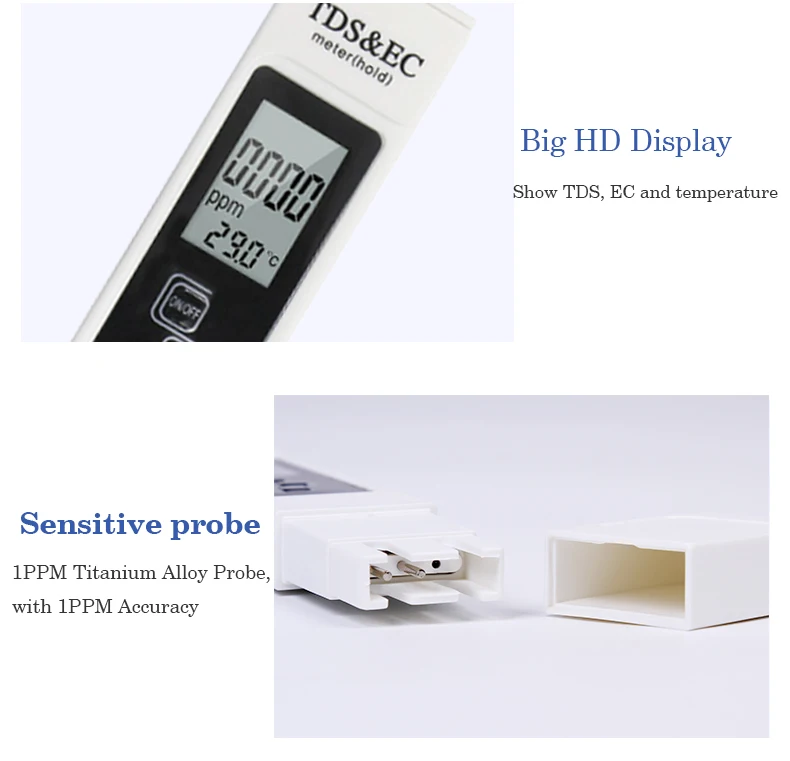 digital water quality tester 0-14 PH meter 0-9999 ppm TDS meter combo