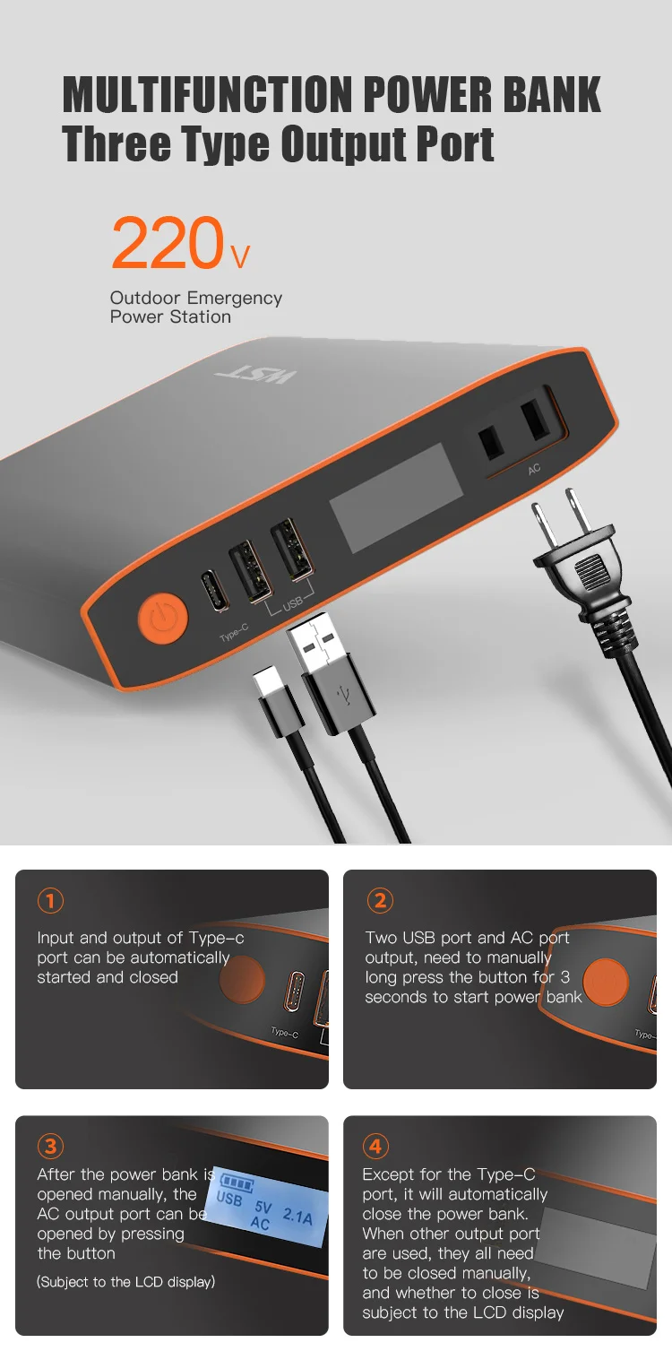 Wst Laptop Powerbank Power Station 100w Laptop Power Bank New Arrival