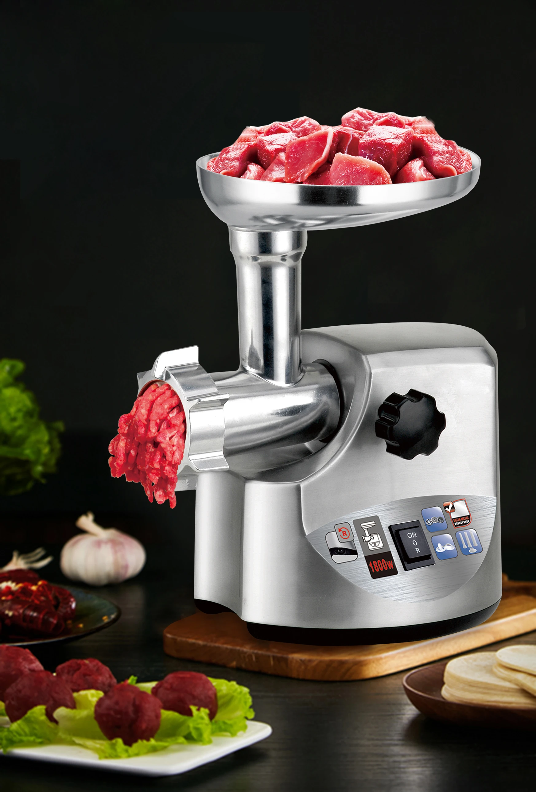 BREKO Commercial Electric Meat Grinder Machine Vegetables Meat Mincer 220V