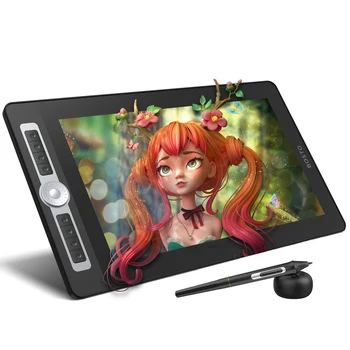 Bosto hot sell 15.6 inch battery- free graphic tablet pen display computer laptop graphic tablet monitors with shortcut keys
