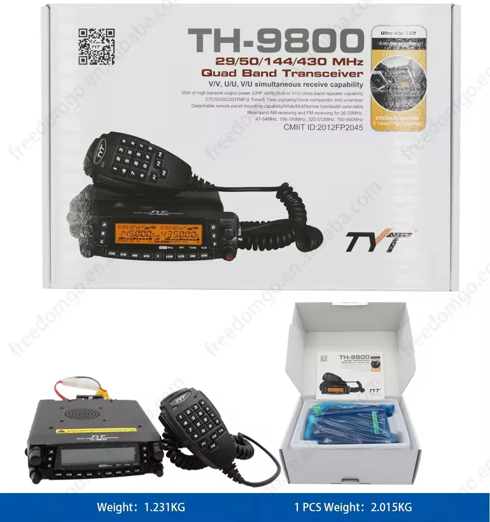 Tyt Th-9800 원격 인터콤 50w 인터콤 100km 4 밴드 햄 라디오 기지국 Th 9800 워키토키 29/50/144 ...