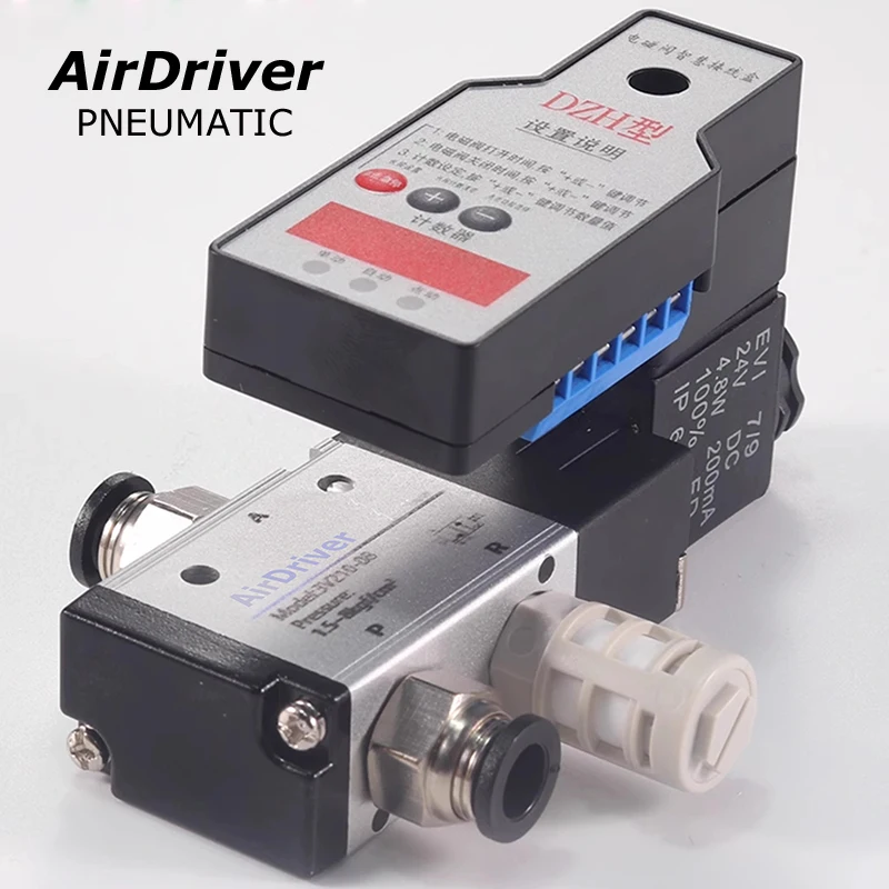 Simple Solenoid Valve 4V210 PLC Controller Single Valve PLC System Fit with All One Coil 4V Series Like 2V025-08 3V210-08