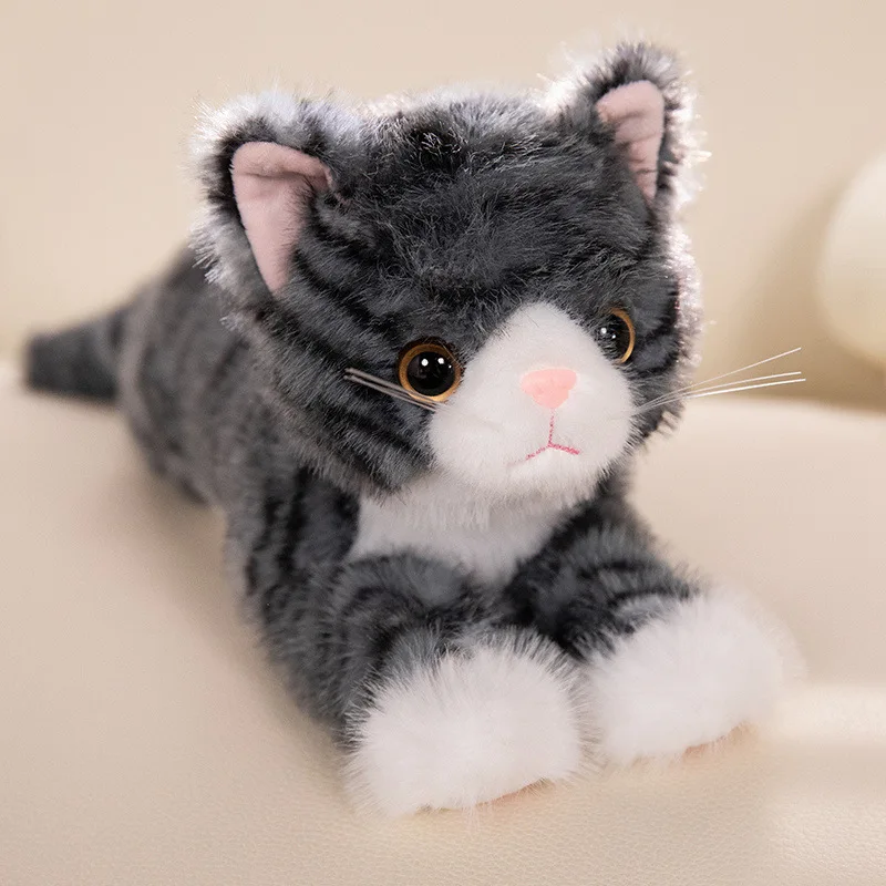 Wholesale Super Soft Plush Simulation Cat Toy Cartoon Sitting Grey